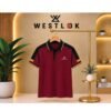 Meroon POLO SHIRT WHITE WITH BLACK CONTRUST