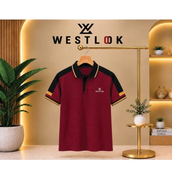 Meroon POLO SHIRT WHITE WITH BLACK CONTRUST