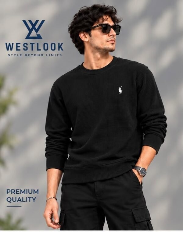 SWEAT SHIRT SWEATSHIRT- BOTTLE GREEN