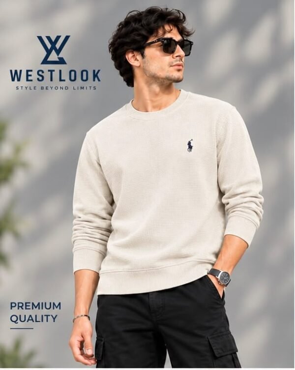CREAM SWEATSHIRT- BOTTLE GREEN