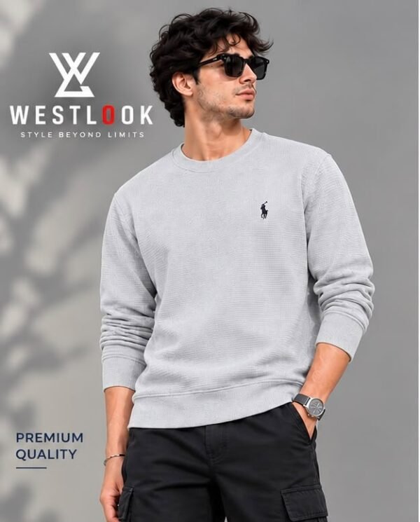GREY SWEATSHIRT- BOTTLE GREEN